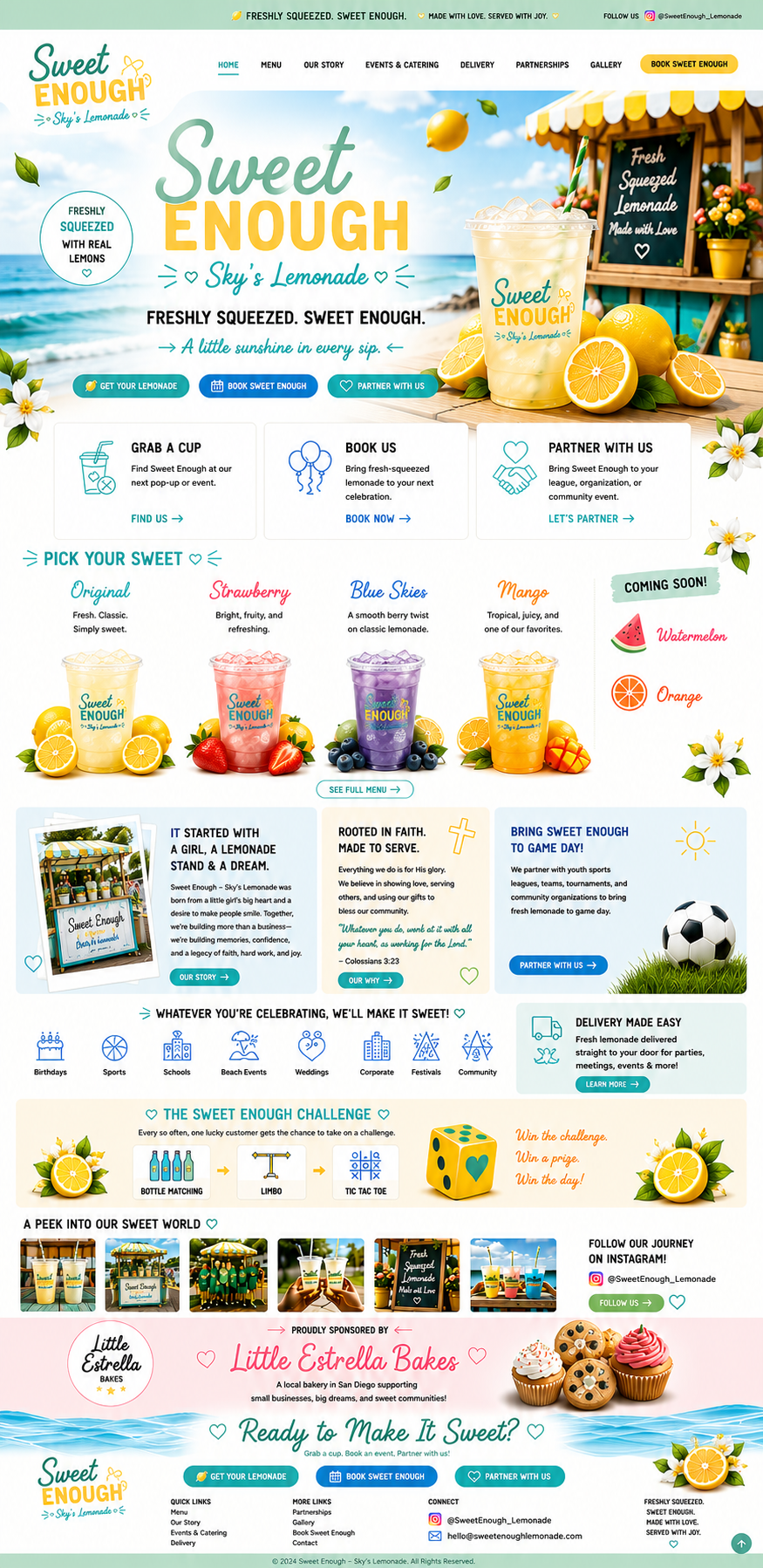 Sweet Enough — Sky's Lemonade homepage